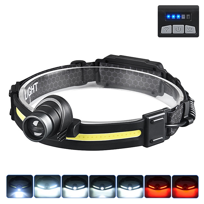 Rechargeable LED Headlamp XPG+COB Sensor Motion Custom Outdoors and